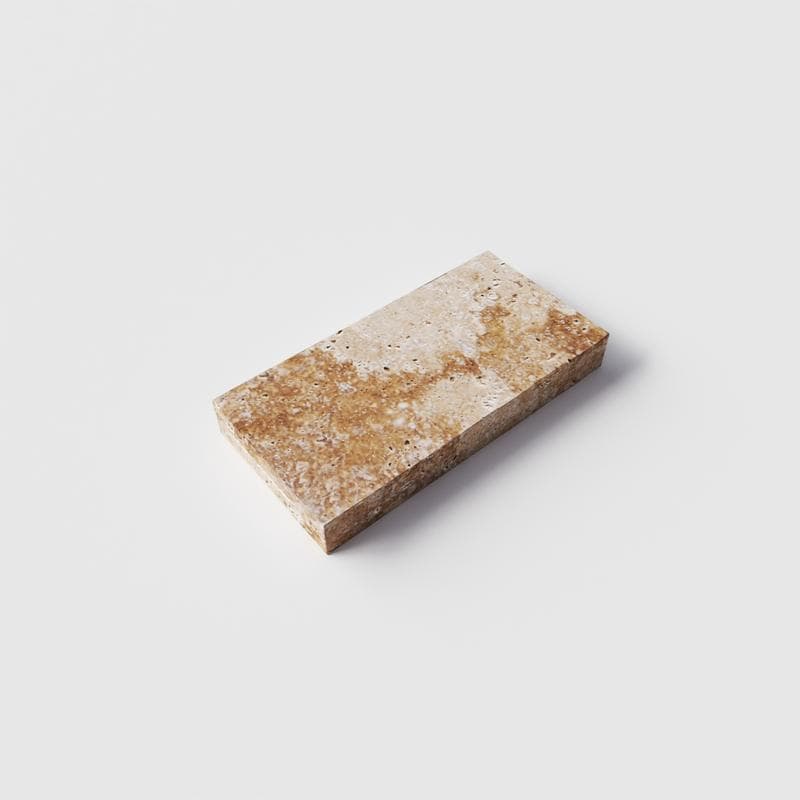 Chocolate Brown (Walnut) Travertine Field Tile 3x6 - Image 3