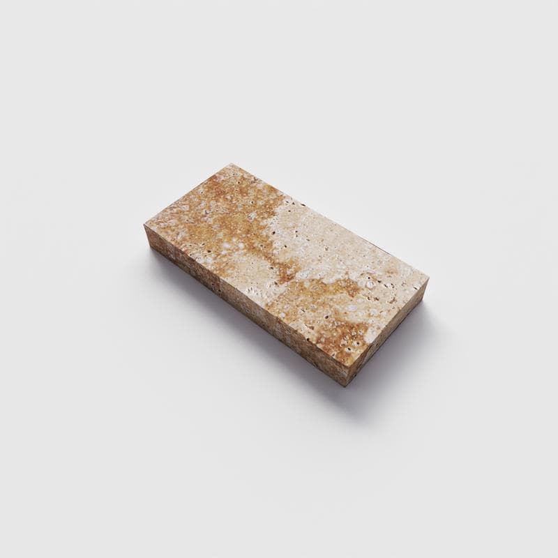 Chocolate Brown (Walnut) Travertine Field Tile 3x6 - Image 2