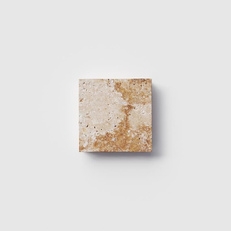 Chocolate Brown (Walnut) Travertine Field Tile 4x4 - Image 1