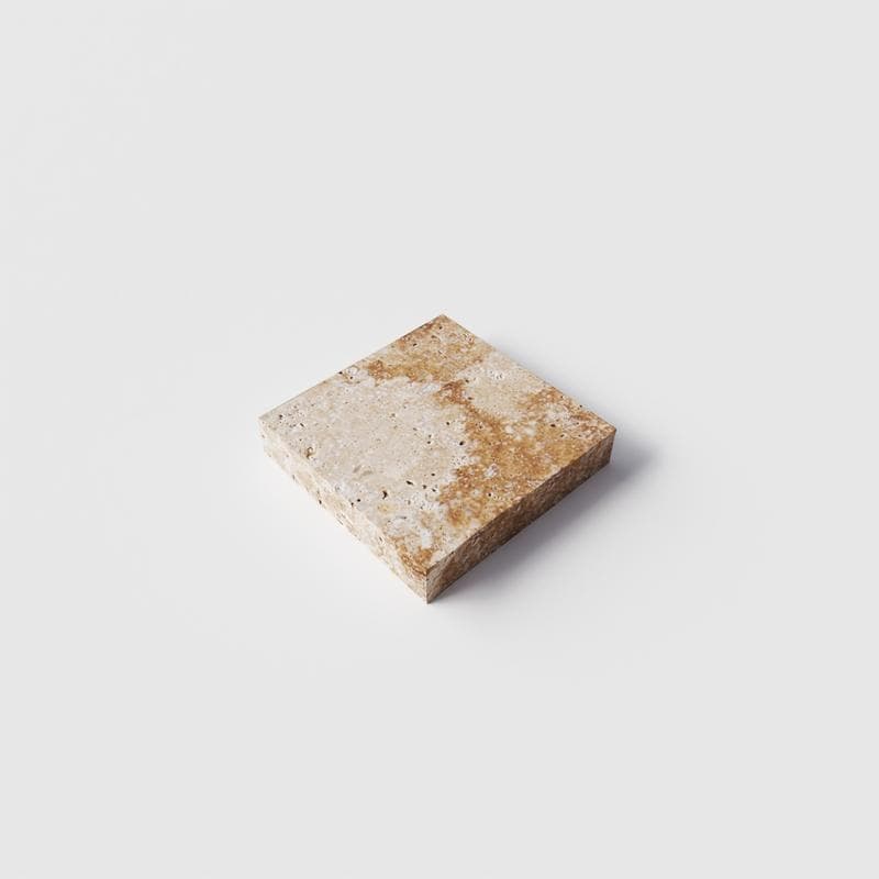 Chocolate Brown (Walnut) Travertine Field Tile 4x4 - Image 3