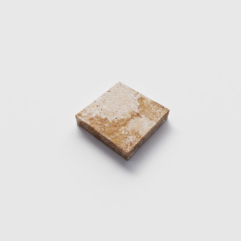 Chocolate Brown (Walnut) Travertine Field Tile 4x4 - Image 2