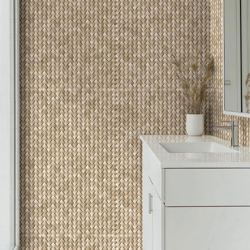 MSI Crema Herringbone Arched Mosaic - Image 2
