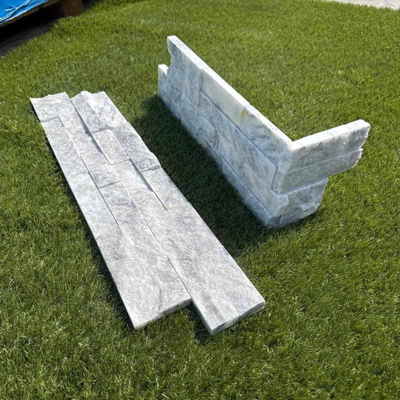 Carrara White Split Face 6x24 Ledger Panel Flats - Image 3