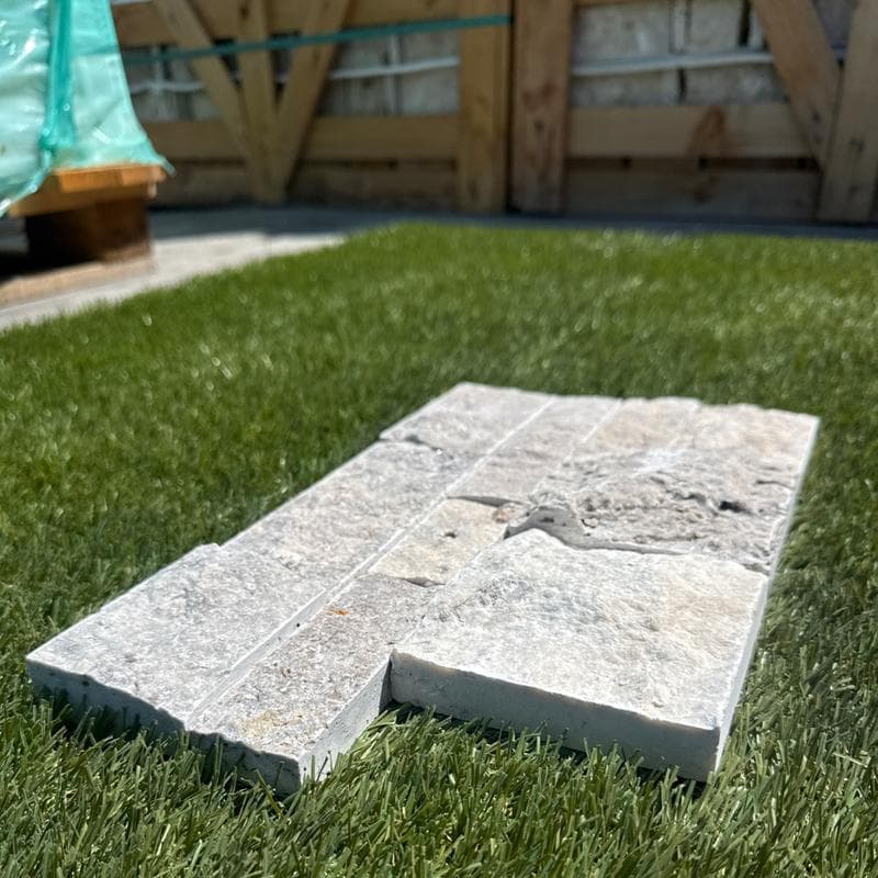 Silver Travertine Split Face 6x24 Ledger Panel Flats - Image 3