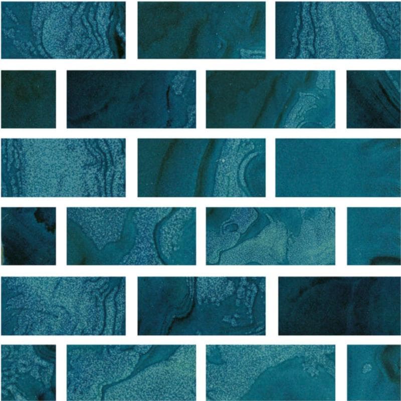 Aquabella Agate Larimar 1x2 Porcelain Mosaic 12"x12" Pool Tile - Image 1