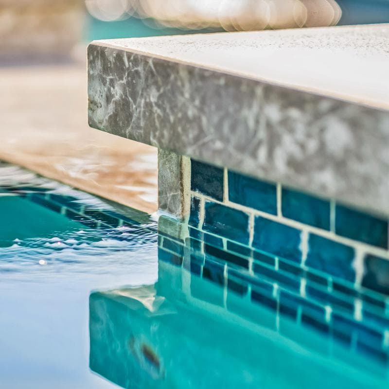 Aquabella Agate Larimar 1x2 Porcelain Mosaic 12"x12" Pool Tile - Image 7