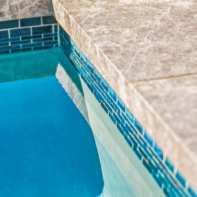 Aquabella Agate Larimar 1x2 Porcelain Mosaic 12"x12" Pool Tile - Image 8