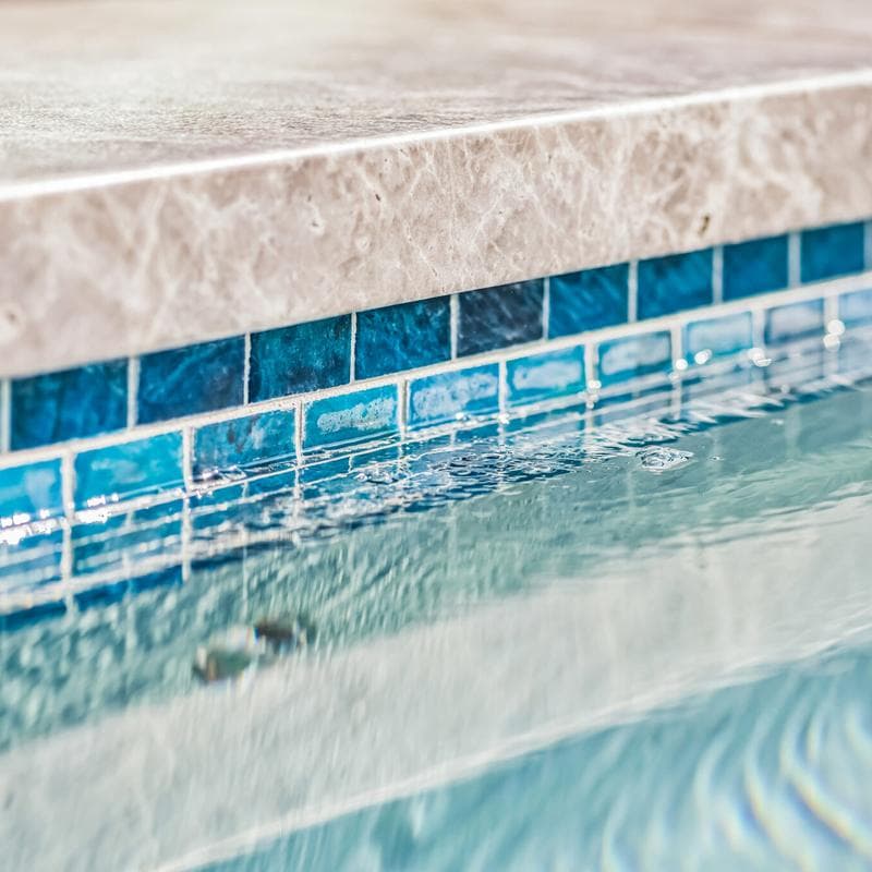 Aquabella Agate Larimar 1x2 Porcelain Mosaic 12"x12" Pool Tile - Image 5