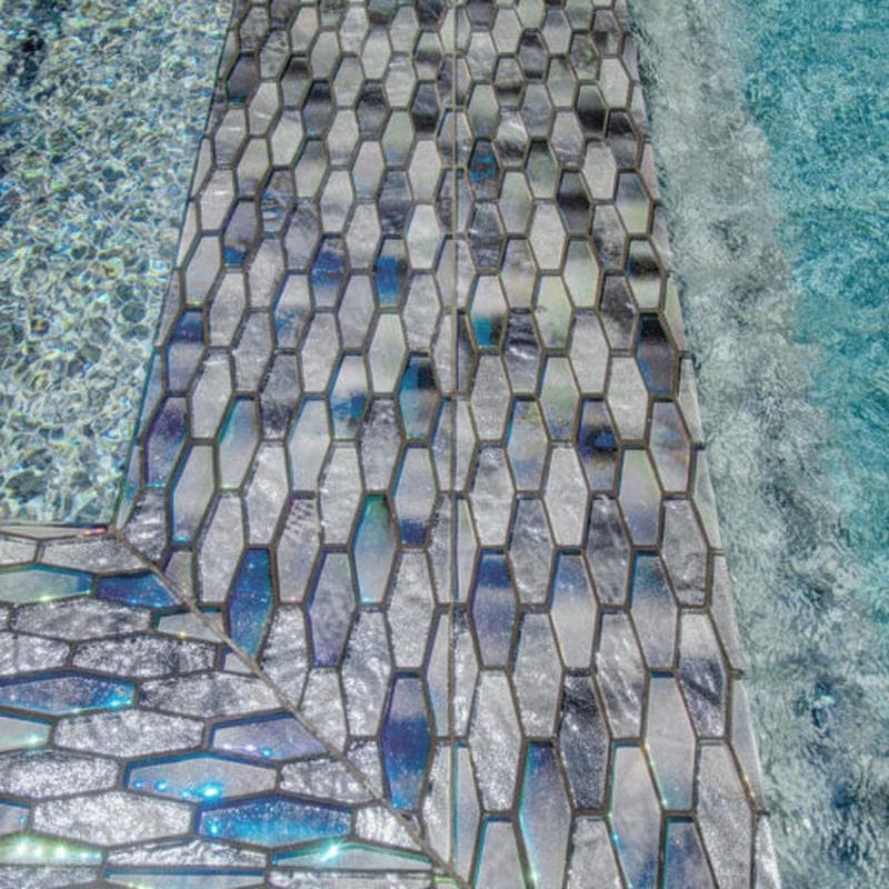 Aquabella Aloha Kona Full Hex Glass Mosaic 12"x12" Pool Tile - Image 4