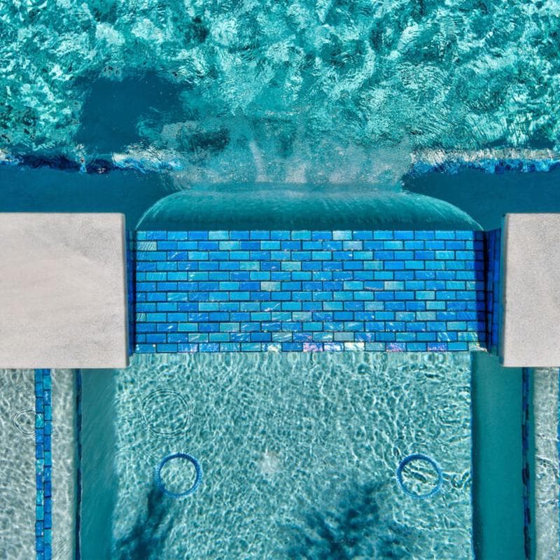 Aquabella Aurora Borealis Marvel 1x2 Glass Mosaic 12"x12" Pool Tile (AB-1211) - Image 2