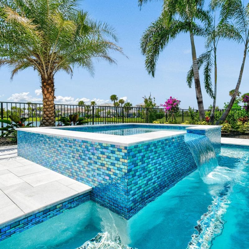 Aquabella Aurora Borealis Marvel 1x2 Glass Mosaic 12"x12" Pool Tile (AB-1211) - Image 11