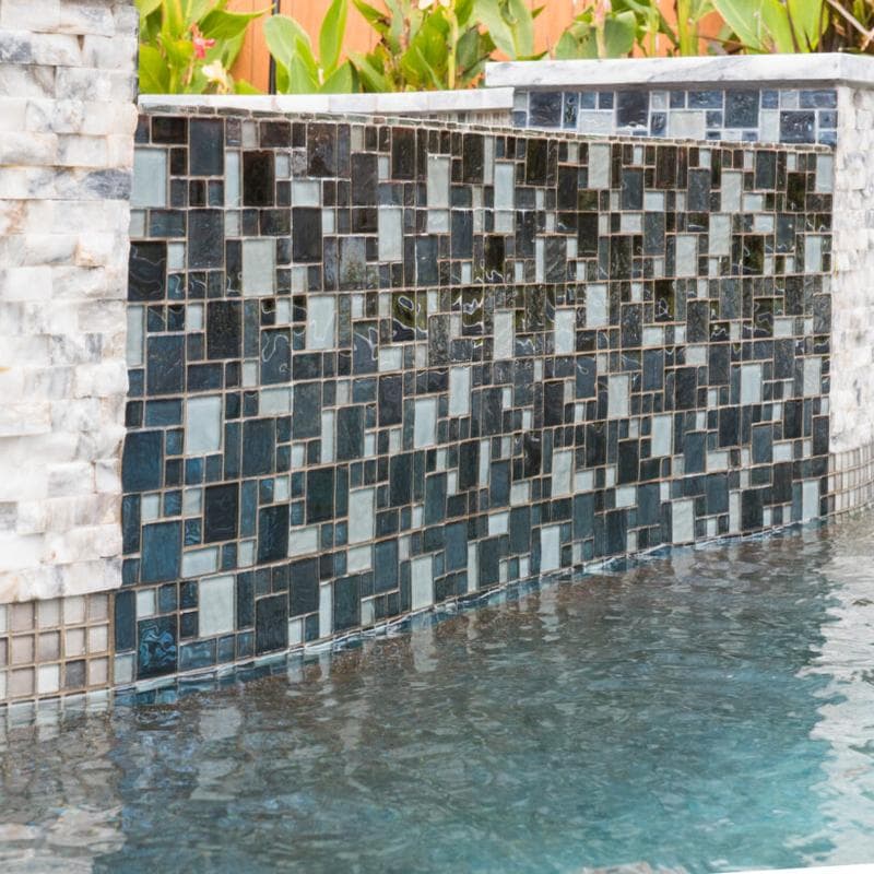 Aquabella Night Life Soul Block Random Glass Mosaic 12"x12" Pool Tile (NL-834) - Image 13