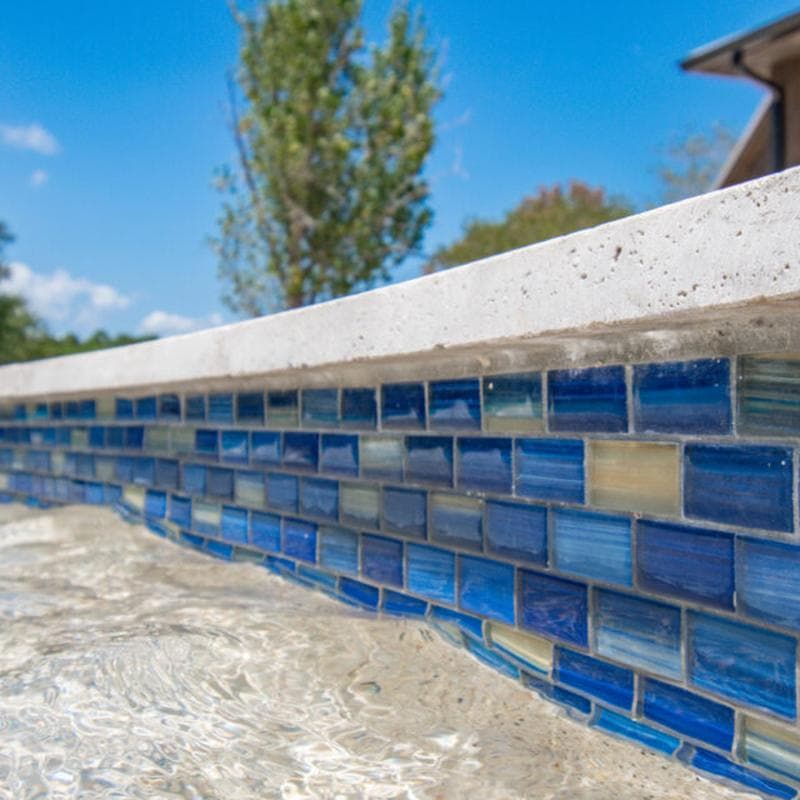 Aquabella Monet Water Lilies 1x2 Glass Mosaic 12"x12" Pool Tile (MS-1281) - Image 24