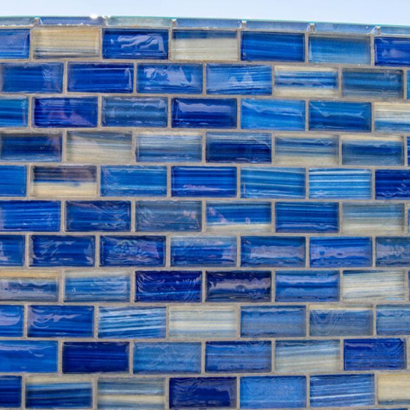 Aquabella Monet Water Lilies 1x2 Glass Mosaic 12"x12" Pool Tile (MS-1281) - Image 16