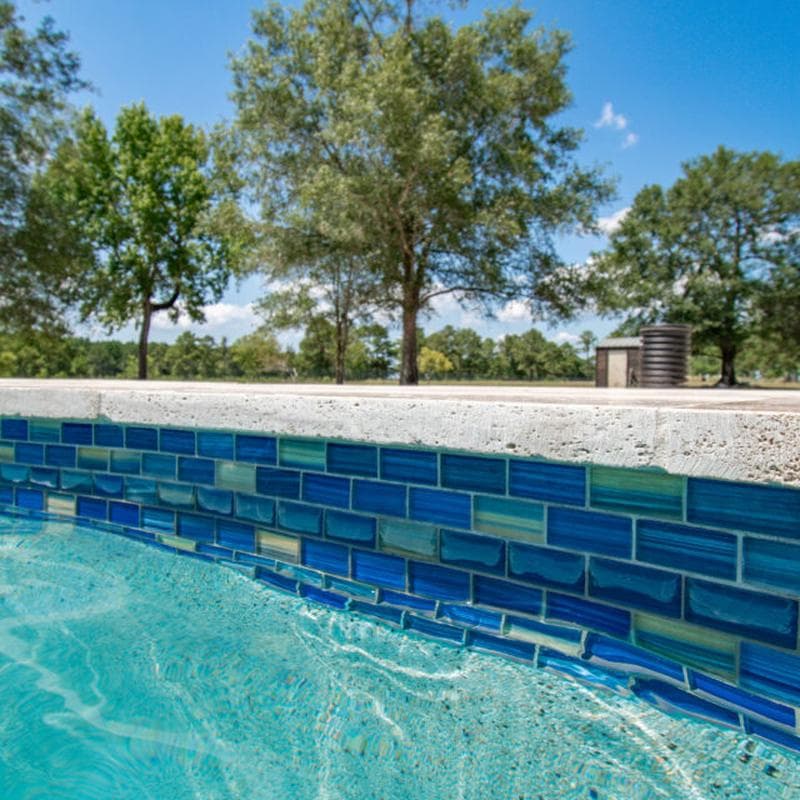 Aquabella Monet Water Lilies 1x2 Glass Mosaic 12"x12" Pool Tile (MS-1281) - Image 22