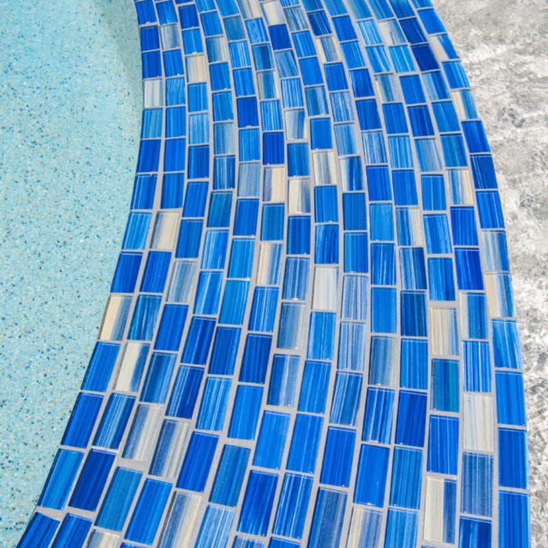 Aquabella Monet Water Lilies 1x2 Glass Mosaic 12"x12" Pool Tile (MS-1281) - Image 15