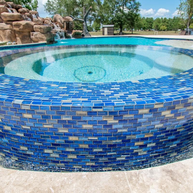 Aquabella Monet Water Lilies 1x2 Glass Mosaic 12"x12" Pool Tile (MS-1281) - Image 20