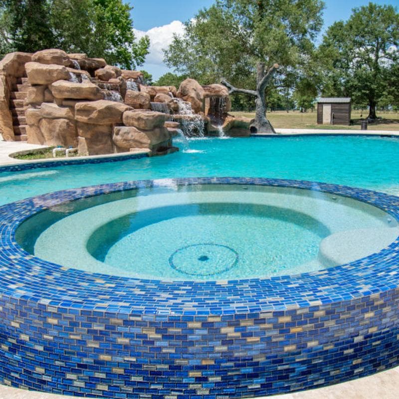 Aquabella Monet Water Lilies 1x2 Glass Mosaic 12"x12" Pool Tile (MS-1281) - Image 18