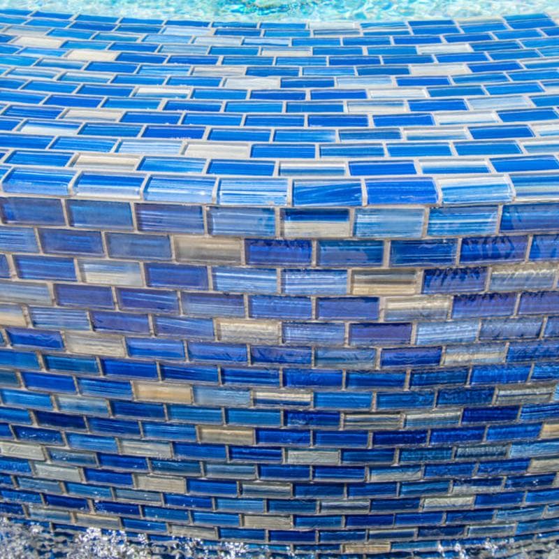 Aquabella Monet Water Lilies 1x2 Glass Mosaic 12"x12" Pool Tile (MS-1281) - Image 21