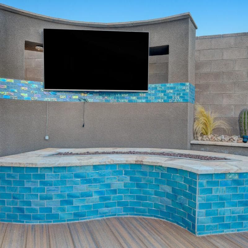 Aquabella Lunar Crescent 2x4 Glass Mosaic 12"x12" Pool Tile - Image 6