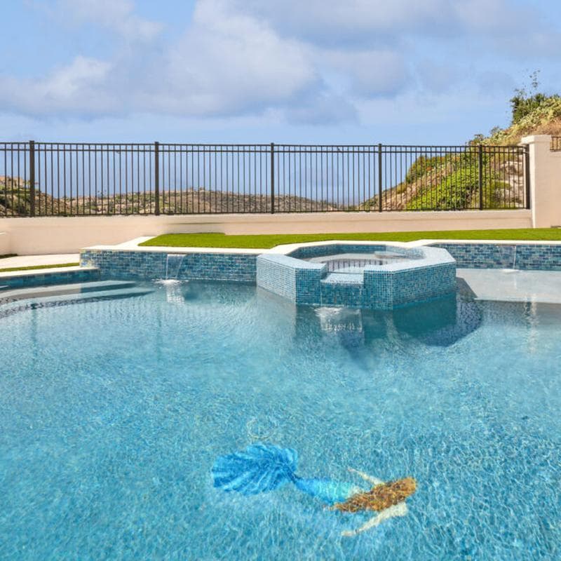Aquabella Lunar Crescent 2x4 Glass Mosaic 12"x12" Pool Tile - Image 3