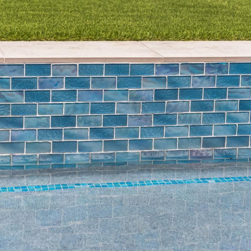 Aquabella Lunar Crescent 2x4 Glass Mosaic 12"x12" Pool Tile - Image 4