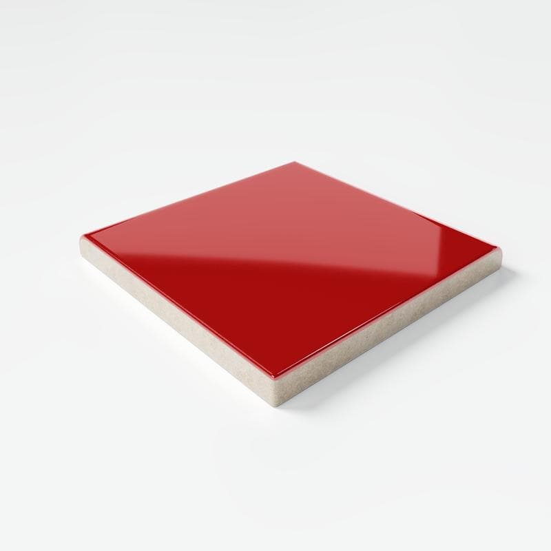 Color Collection Bright Red Pepper 6x6 Single Bullnose Corner - Image 3