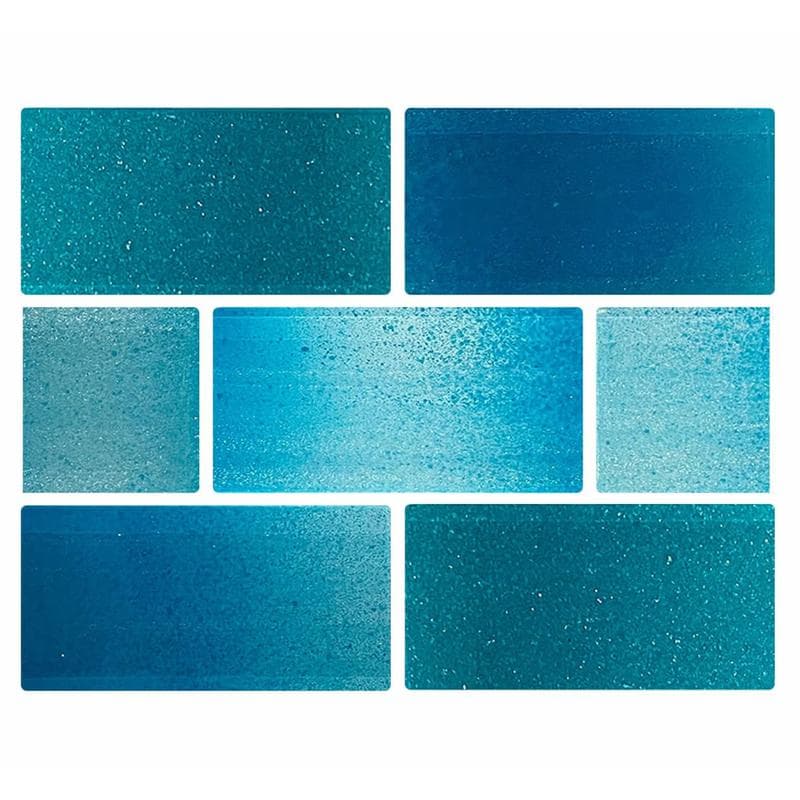 Aquabella Riviera Aqua Finale 2x4 Glass Mosaic 12"x12" Pool Tile (RV-2434) - Image 1