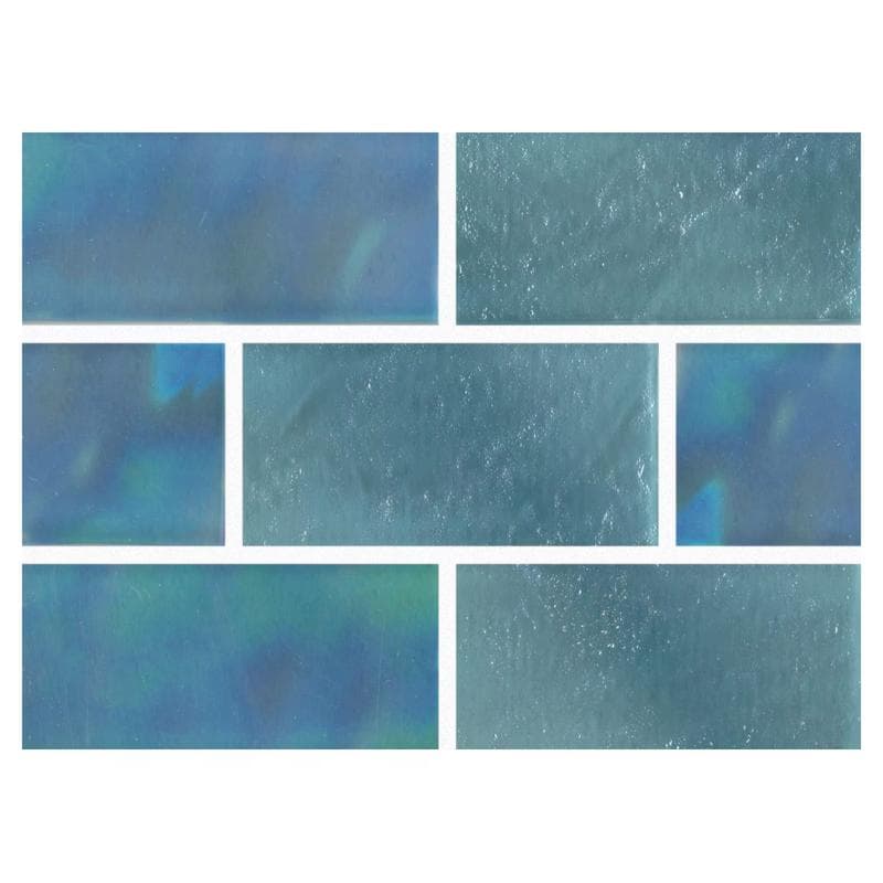 Aquabella Lunar Crescent 2x4 Glass Mosaic 12"x12" Pool Tile - Image 1