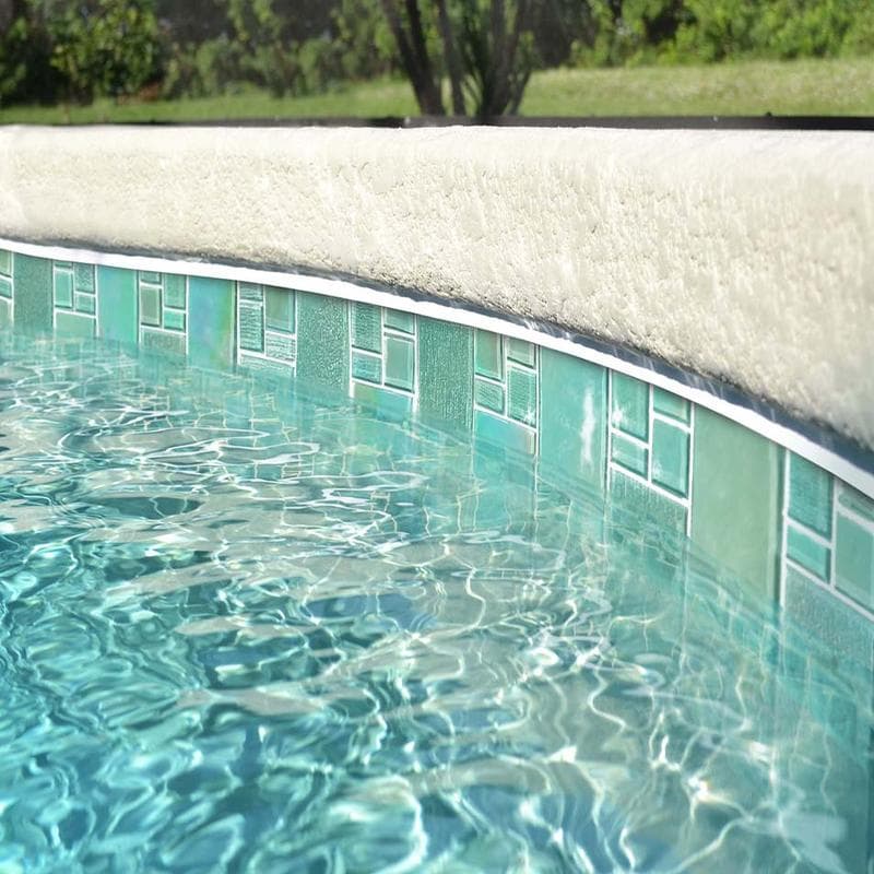 Avalon Seafoam Mixed Glass Mosaic 12"x12" Pool Tile - Image 3