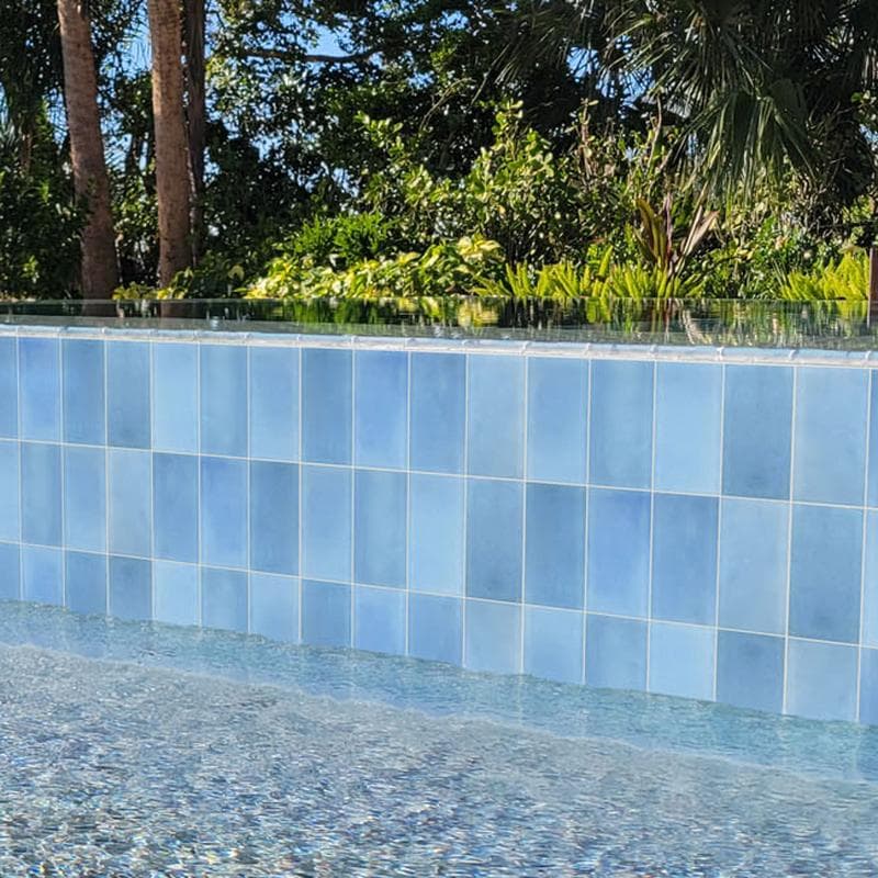Sea Glass Tumbled Blue Mixed Glass Mosaic 12"x12" Pool Tile - Image 3