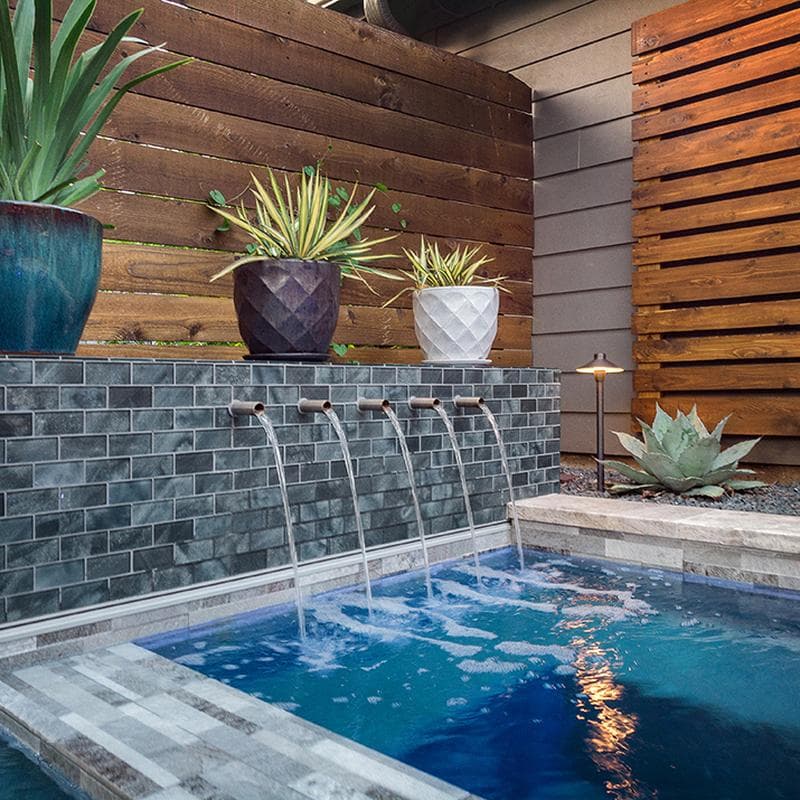 Subway Stratus Gray 2x4 Glass Mosaic 12"x12" Pool Tile - Image 4