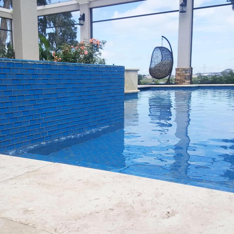 Twilight Azure 1x2 Glass Mosaic 12"x12" Pool Tile - Image 6