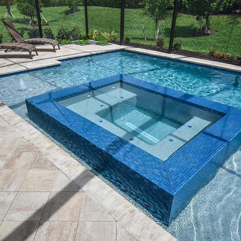 Twilight Azure Mixed Glass Mosaic 12"x12" Pool Tile - Image 4