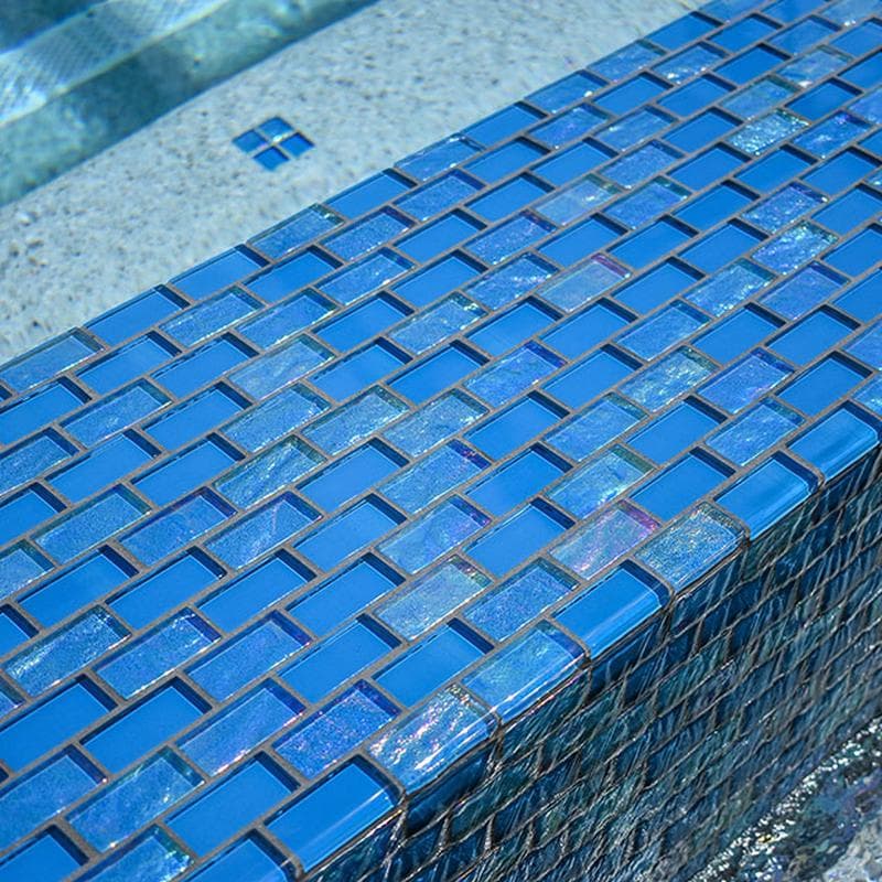 Twilight Azure Mixed Glass Mosaic 12"x12" Pool Tile - Image 8
