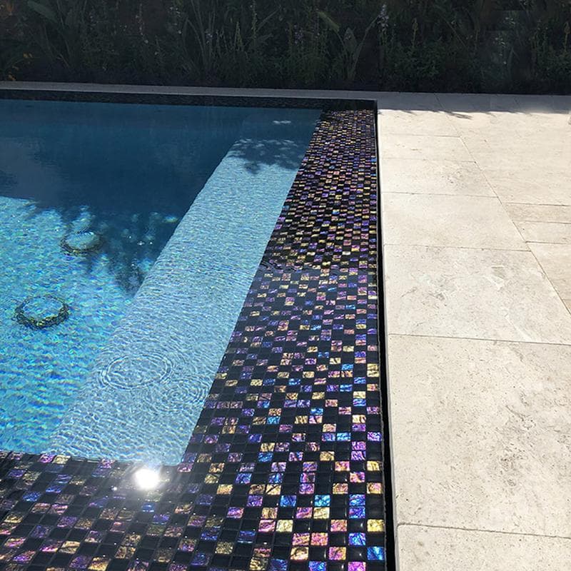 Twilight Black 1x1 Glass Mosaic 12"x12" Pool Tile - Image 4