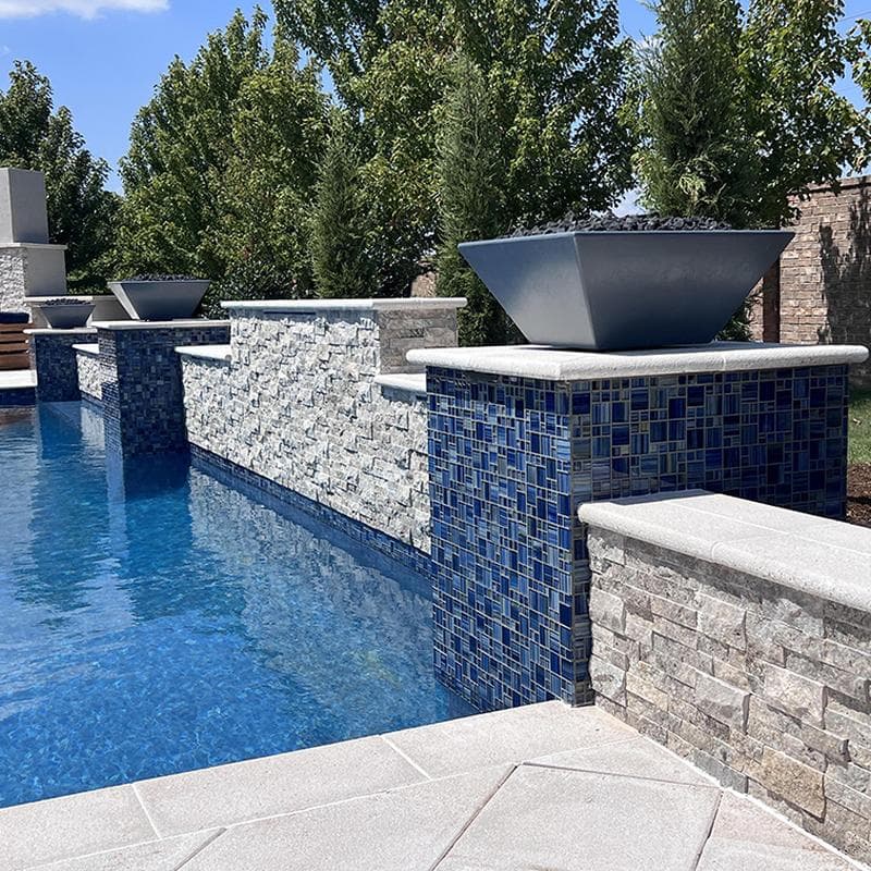 Watercolors Blue Blend 1x2 Glass Mosaic 12"x12" Pool Tile - Image 5