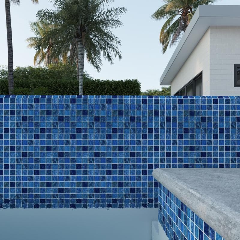 Aquabella Aurora Borealis Mystic 1x1 Glass Mosaic 12"x12" Pool Tile (AB-1112) - Image 9