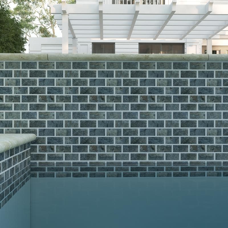 Aquabella Italian Slate San Marino 1x2 Porcelain Mosaic 12"x12" Pool Tile (IS-1234) - Image 9