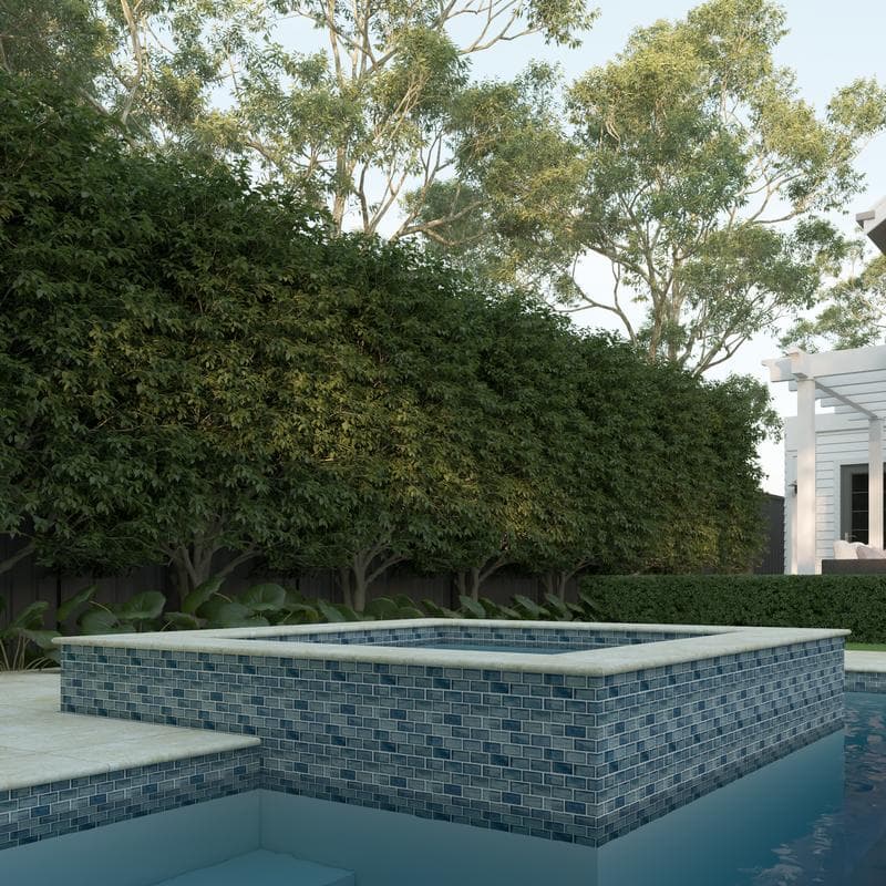 Aquabella Fjord Majestic 1x2 Glass Mosaic 12"x12" Pool Tile (FJ-1297) - Image 9