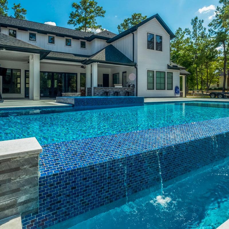 Aquabella Flora Periwinkle 1x2 Glass Mosaic 12"x12" Pool Tile - Image 2