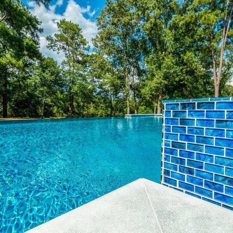 Aquabella Flora Periwinkle 1x2 Glass Mosaic 12"x12" Pool Tile - Image 3