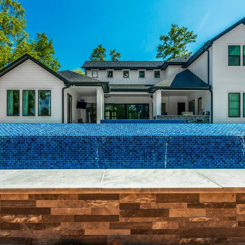 Aquabella Flora Periwinkle 1x2 Glass Mosaic 12"x12" Pool Tile - Image 6