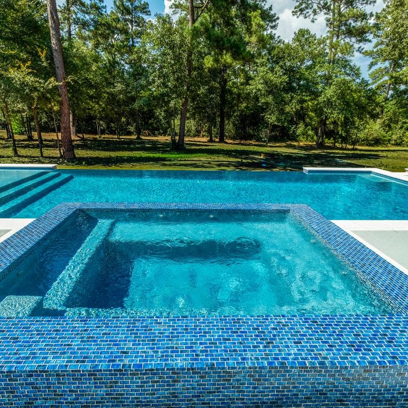 Aquabella Flora Periwinkle 1x2 Glass Mosaic 12"x12" Pool Tile - Image 8