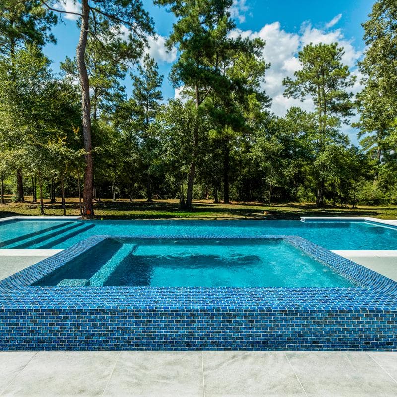 Aquabella Flora Periwinkle 1x2 Glass Mosaic 12"x12" Pool Tile - Image 10