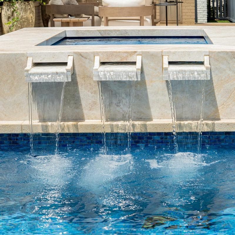 Aquabella Flora Periwinkle 1x2 Glass Mosaic 12"x12" Pool Tile - Image 11