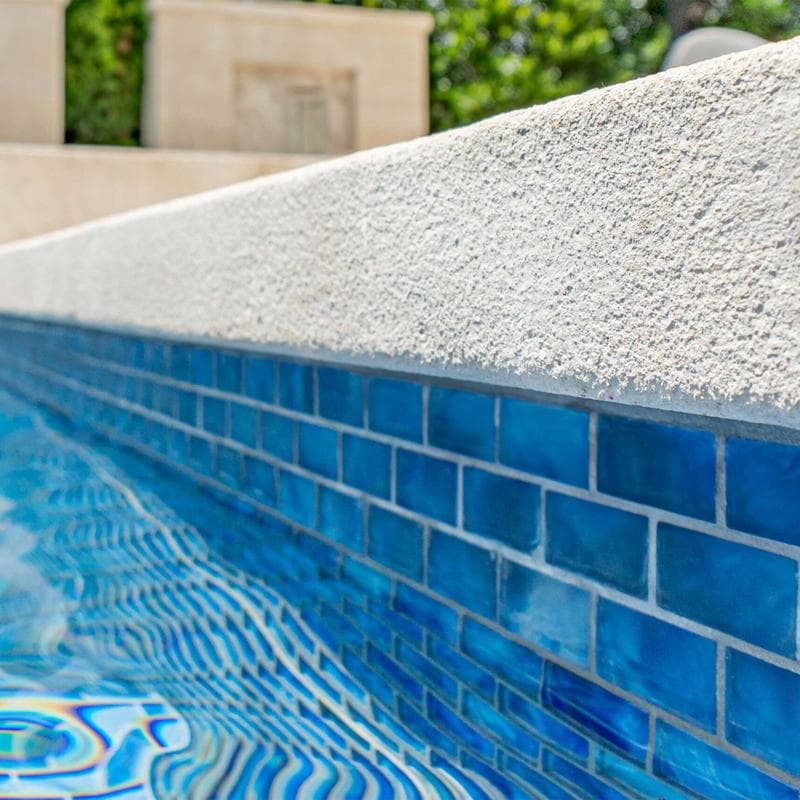 Aquabella Flora Periwinkle 1x2 Glass Mosaic 12"x12" Pool Tile - Image 13