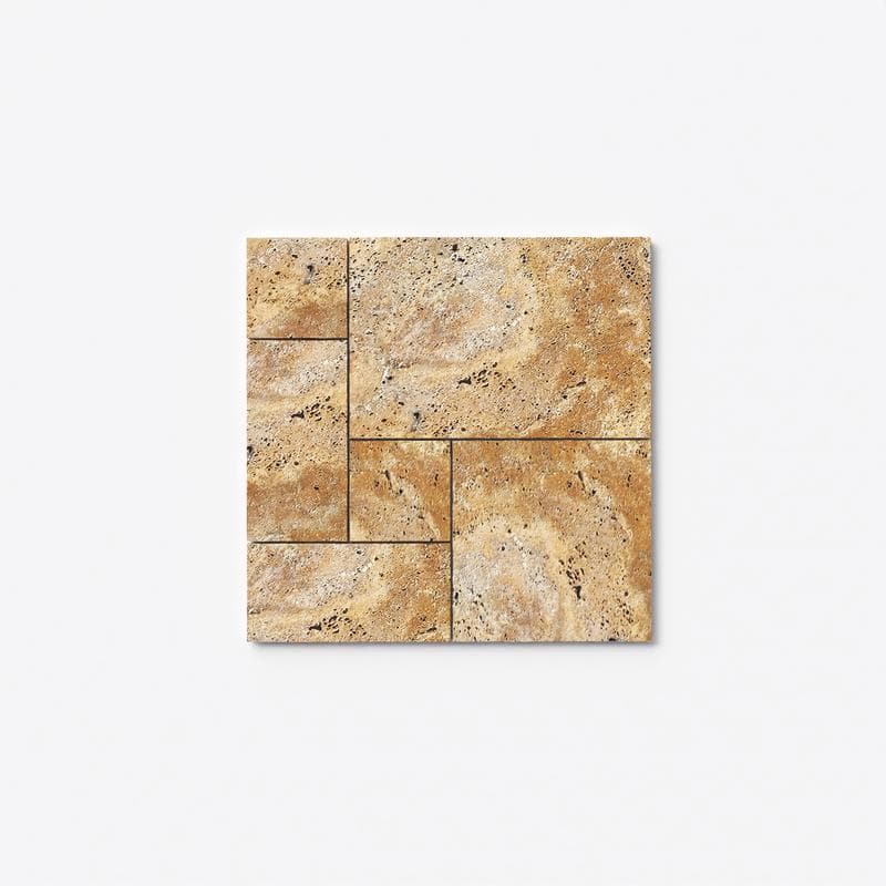 Autumn Leaves (Scabos) Travertine Field Tile French Pattern - Image 1