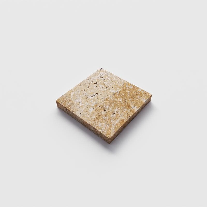 Chocolate Brown (Walnut) Travertine Field Tile 6x6 - Image 2