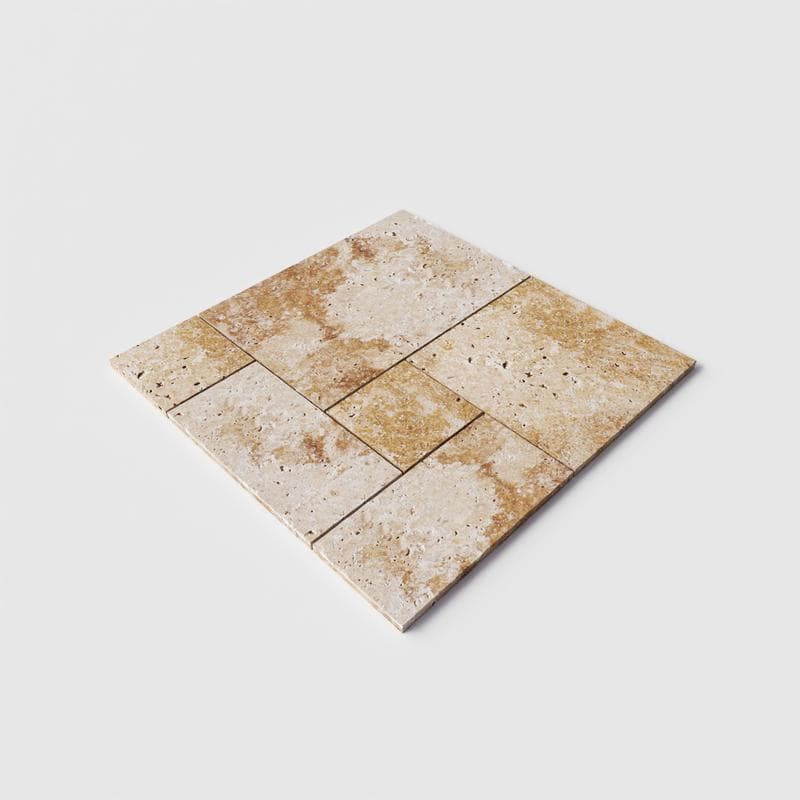 Chocolate Brown (Walnut) Travertine Field Tile French Pattern - Image 3